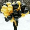 Композиция шаров в черно-жёлтой гамме