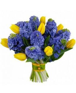 букет из тюльпанов и гиацинтов