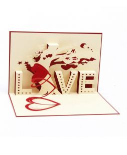 card with 3D pattern LOVE