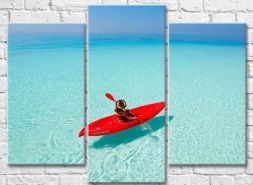 Модульная картина "Девушка в море"