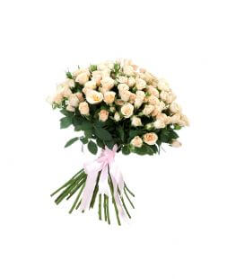 букет 35 кремовых кустовых роз