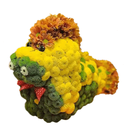 композицию "Игрушка из цветов"