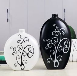 Ceramic vase decorated with patterns 2 pcs