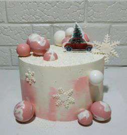 Новогодний торт "Розовое чудо"