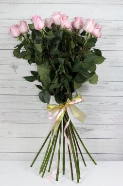 розовые премиум розы 90 см