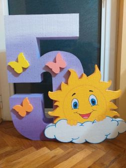 Объемные цифры на день рождения №1