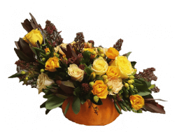 букет роз в тыкве