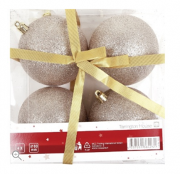 Новогодние блестящие украшения 4 шт