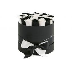 Roses in black and white colors