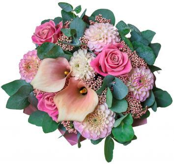 Букет из калл и георгин