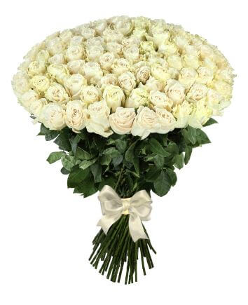 Премиум белые розы 80 см
