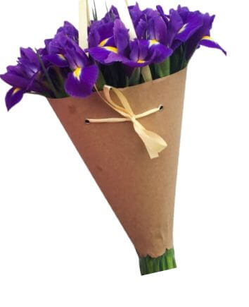 Букет из ирисов в конусе