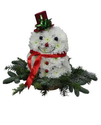 Цветочная композиция "Снеговик"