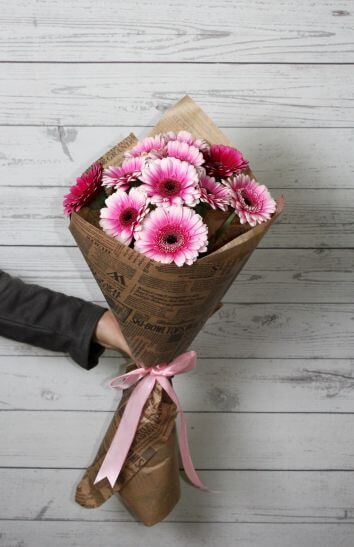  Bouquet of pink gerberas