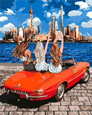 Paint by number "Girls in the car"