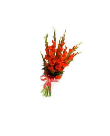 Букет с оранжевыми гладиолусами