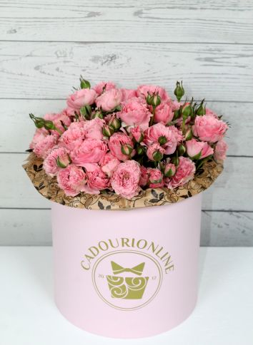 Delicate roses in a box