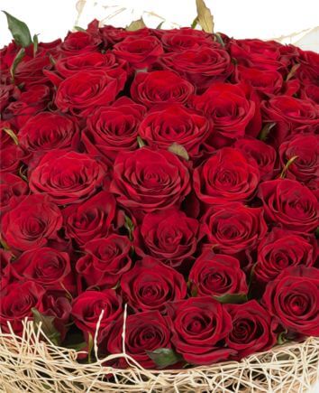 Букет из 61 красной розы 90 см