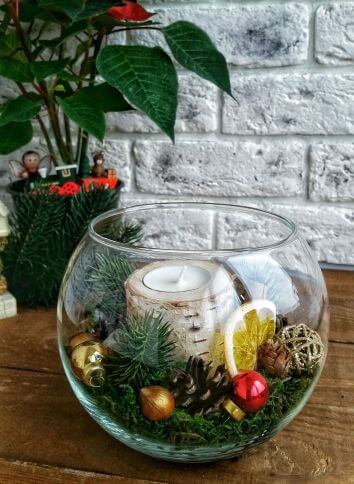 Новогодняя композиция "Свеча"