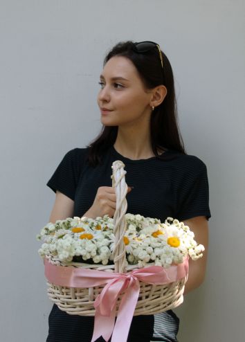 Корзина с ромашками "Прованс"