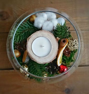 Новогодняя композиция "Свеча"