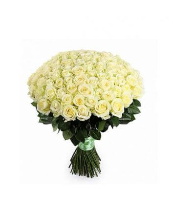 Премиум белые розы 80 см