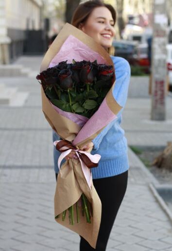 Букет черных роз