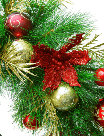 Гирлянда в красно-золотых тонах