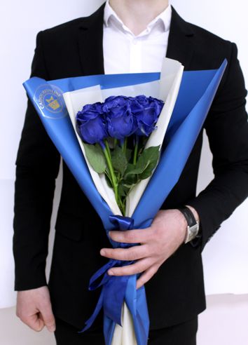 Розы синие 7 шт