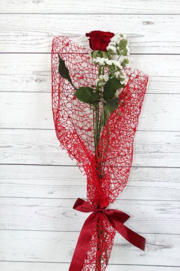 Одна красная роза 70 см