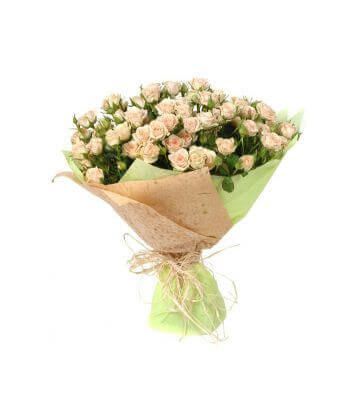 букет 35 кремовых кустовых роз