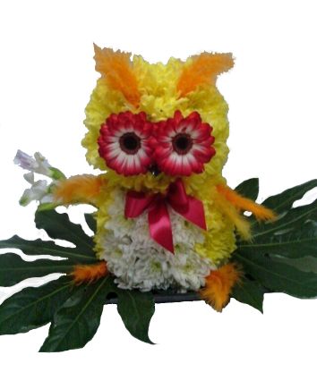 Сова из цветов