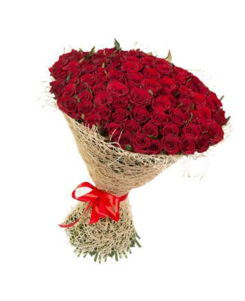 Букет из 61 красной розы 90 см