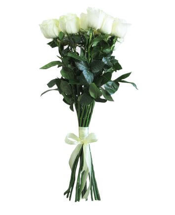 Премиум белые розы 80 см