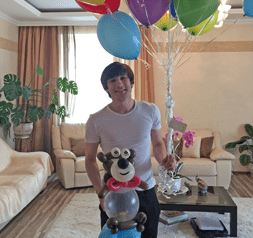 Воздушные шарики с гелием и Композиция "Медвежонок"